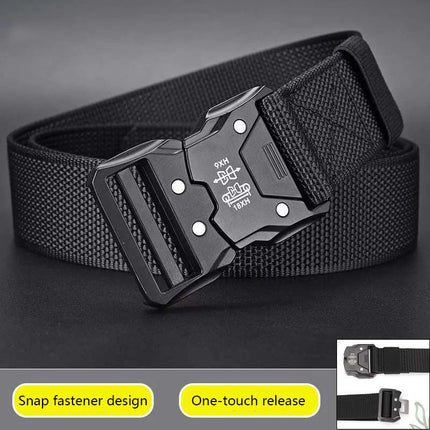 Genuine Tactical Belt Black Quick Release Outdoor Men's Belt Buckle Quick Release Elastic Belt Sport Nylon Braided Belts for Men