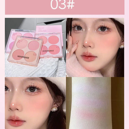 4 Colors Blush Powder Face Makeup Set Mixed Sweet Warm Colors Matte Cheek Powder Facial Beauty Cosmetic Makeup Blush
