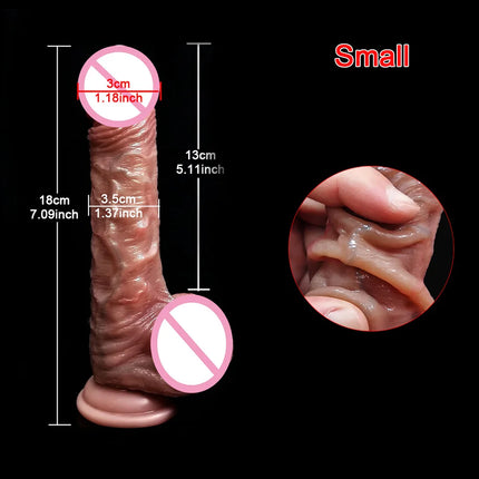 Realistic Dildo for Women Real Skin Silicone Penis Sliding Testicles Suction Cup Dick 18+ Lesbian Sex Toys Strap On Dildos