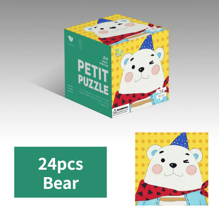 Mini 24 Pieces Kids Paper Puzzle Children Petit Puzzle Early Education Toys Intellectual Toy 3 Years Old English Packaging