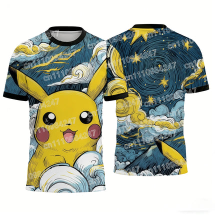 2026 New Pokemon Mew T-Shirts Cute Mythical Pokemon Print Short Sleeve Tees Unisex Couple Tops Summer Streetwear for Kids Adults
