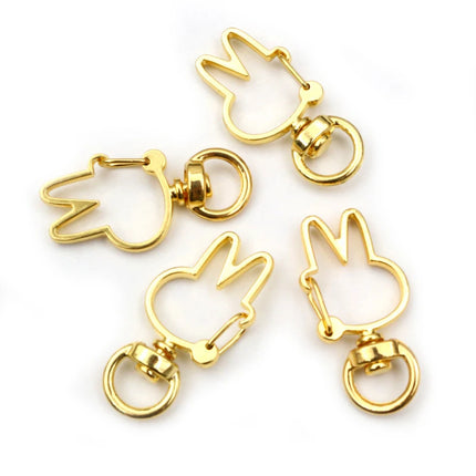 10pcs Cat Heart Snap Hook Trigger Clips Buckles For Keychain Lobster Lobster Clasp Hooks for Key Ring Clasp Jewelry Supplies