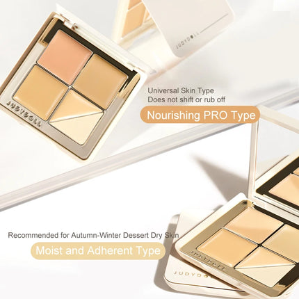 Judydoll 5-Color Concealer Palette, Salmon Tone for Dark Circles & Spots, Brightening & Perfecting Face, Smooth Coverage