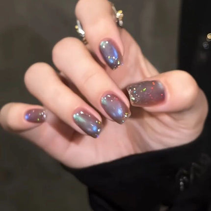 MN 10ML 2026 New Cyber Fluorite Cat Eye Gel Polish Iridescent Glass Bead Porcelain White Light-Chasing Cat Eye Nail Art Supplies
