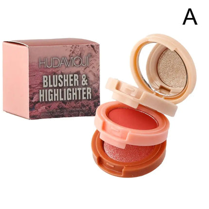 3 in - 1 One Makeup Palette Peach Blush Contour Shadow Highlighter with Matte & Glitter Pigments for Eyebrow Nose and Face Plus