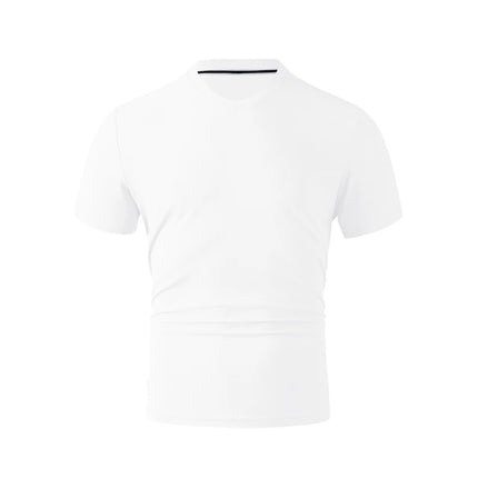 2025 New Men's Casual Fashion Simple V-neck Short-Sleeved T-shirt Summer Comfortable Breathable Versatile Top