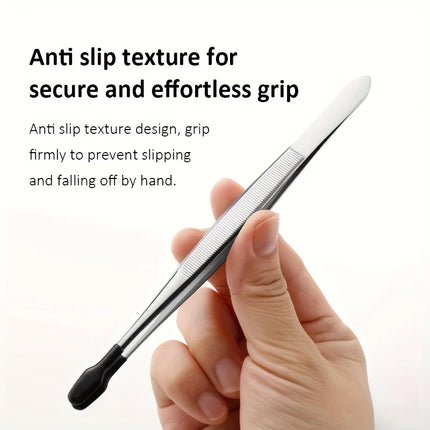 Stainless Steel Tweezers Stainless Steel Plastic-Coated Tweezers For Eyelash Extension Assistance Coin Clips Stamp Clips Tool
