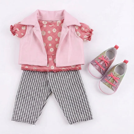 18-inch American Girl and 43cm new reborn doll accessories leather vest, perfect baby gift for our generation