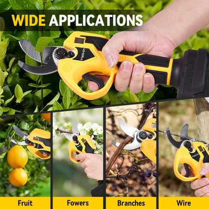 MELLWIN Brushless 32mm Electric Pruner Shear Fruit Tree Bonsai Cordless Pruning Scissors Power Tools For Makita 18V Battery Pin