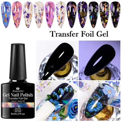 8ml Transfer Foil Gel Nail Polish Semi-Permanant Varnish For Adhesive Sticker Nail Glue Soak Off UV LED Gel Nail Art Decorations
