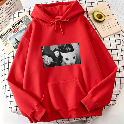 Hip Hop Cat Print Hoodies Spring Autumn Winter Casual Hoodies Sweatshirts Men Women Tops Streetwear Cat Hoodie Sweatshirt