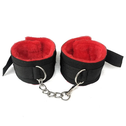 10PCS BDSM Bondage Set Restraint System Handcuffs Ankle Cuffs Collar Whip Ball Gag Cotton Rope Nipple Clamps Adult Sex Toy Kit