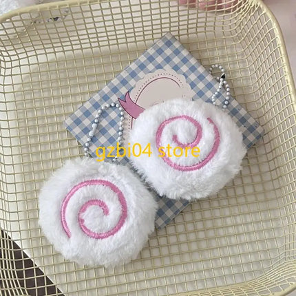13MD Plush Fish Cake Charm Keychain Decorative Bag Accessory Car Hanging Decoration