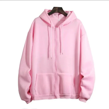 Loose-Fit Hooded Sweatshirt Women's Clothing Autumn Winter Plus Size Zip-Up Cardigan Top Wholesale Foreign Trade