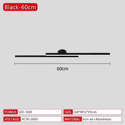 Modern LED Ceiling Light Simple Line Aluminum Corridor Light Living Room Bedroom Remote Dimming Interior Decoration Ceiling Lamp