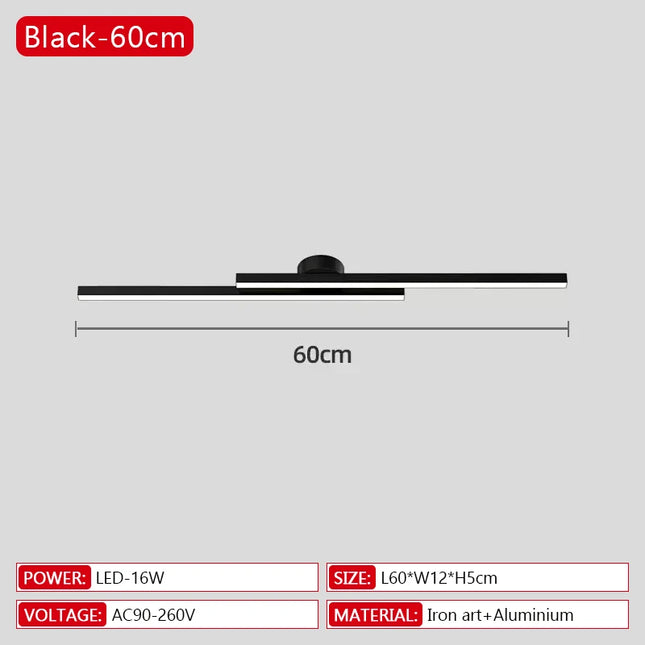 Modern LED Ceiling Light Simple Line Aluminum Corridor Light Living Room Bedroom Remote Dimming Interior Decoration Ceiling Lamp