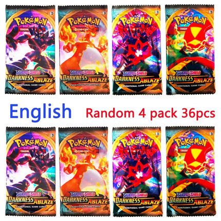 4 Pack Pokemon Cards Team up Sun Moon Thunder English Trading Card Game Evolutions Booster Collectible Kids Toys DESTINED RIVALS