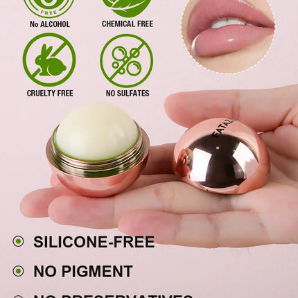 Vegan Organic Moisturizing Round Rose Golden Lip Balm Ball Natural Lip Balm Fade Lip Lines