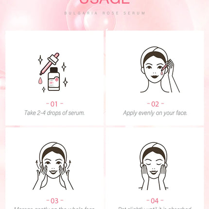 LAIKOU Sakura Face Serum Rose Essence Moisturizing Firming Brightening Smooth Skin Facial Skin Care Products 100ml