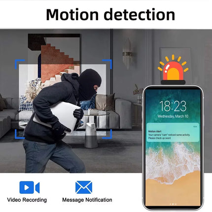 4K mini macro WiFi camera, rotatable focusing lens, motion detection, remote viewing on mobile phone
