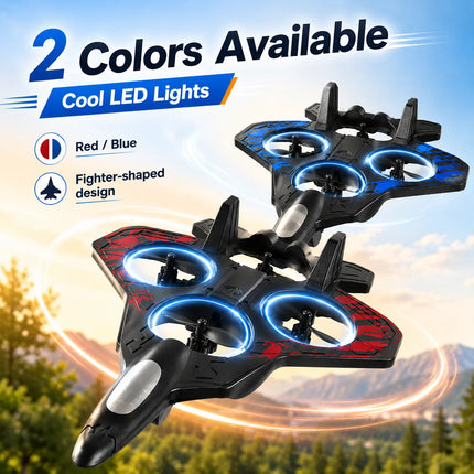 ZNLYRION YL87 EPP Foam Fighter RC Plane Fixed Altitude Hover LED Light 360 Stunt Roll Impact Resistant Kids Toy Drone