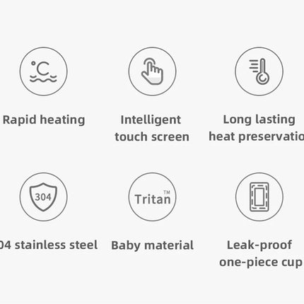Electric kettle 12v/24v smart car heating cup touch screen thermos cup 450 ml car heating cup adjustable temperature