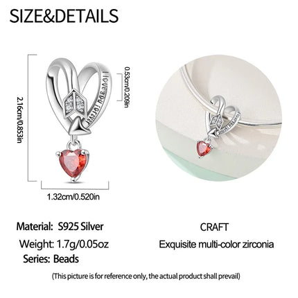 Original 925 Sterling Silver Charms Bead Inlaid Zirconium Jigsaw Puzzle Pendants Gift Fit Bracelet Jewelry DIY Marking