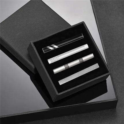 Minimalist Tie Clip For Men Tie Clip To Man Shirt Business Party Gift Box Jewelry Men's Cuff Luxury Man Fashion Cufflinks Lawyer