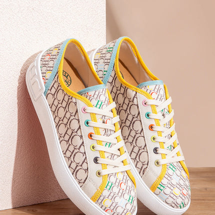C-H Women's Casual Shoes Autumn New Comfortable Canvas Shoes Skeleton Correction Women's Walking Shoes