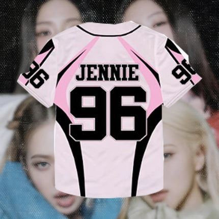 2026 New Y2K Korean Girl Group Concert T-Shirt RosÉ Letter Print Oversized Short Sleeved Fashion Casual Women's Sports Jersey