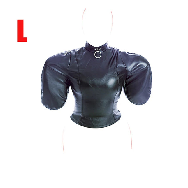 Sex Slave Binding Women Sex Toys BDSM Bondage Mummy Restraint Bags, Leather Double Arm Binder Restraint Straitjacket, Sexy Costume