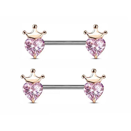 1Pair Pink Butterfly Nipple Piercing Jewelry Shiny Crystal Nipple Rings For Women Girls Heart Nipple Barbells Piercing Pezon