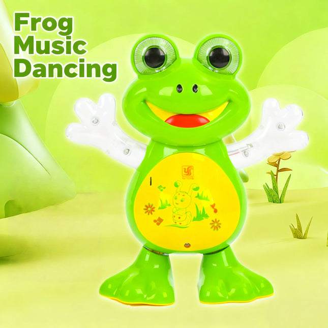 Electric Dancing Frog, Fun Blinking, Flashing, Shaking, Cute Music, Cartoon Animal Educational Toy, Kidsren's Gift