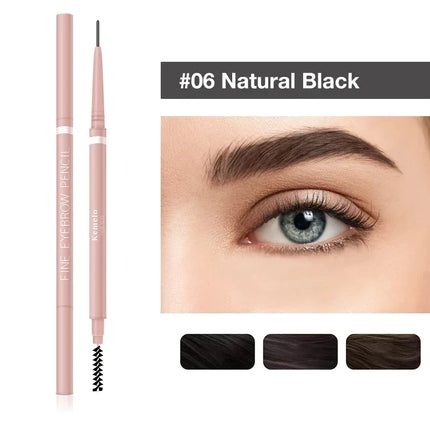 1PC 1.5mm Ultra Fine Double-Ended Eyebrow Pencil Waterproof Sweat-proof Long Lasting Professional Eye Makeup For Women