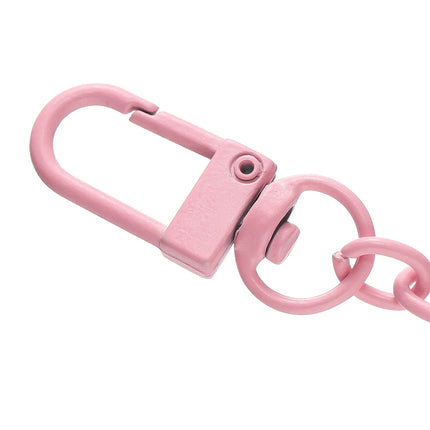 10pcs/lot Keyring Lobster Clasp Spring Buckle With Chains Colored Keychains For DIY Jewelry Making Key Ring Hooks Bags Buckle