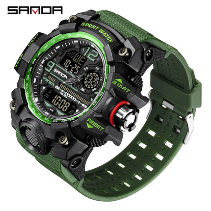 SANDA G style New Men's Watch 50M Waterproof Sports Military Quartz Watch For Male Electron Digital Wristwatch Reloj De Hombre