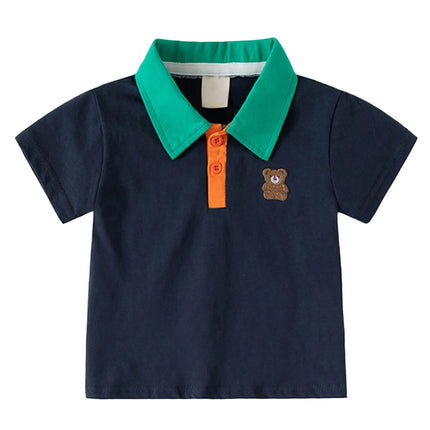 Toddler Boys Summer POLO Shirt Children's Clothes Kids Turn-Down Collar Tee Boy Short Sleeve Polos Tops 3 4 6 7 10 Years