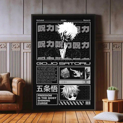 J-Jujutsu K-Kaisen Retro Canvas Poster Japan Anime Figure Itadori Yuji Gojo Satoru Fushiguro Toji Game Room Home Wall Decor Gift