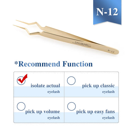 NAGARAKU Stainless Steel Straight Curved Nail Volume Eyelash Accurate Tweezers Nippers Pointed Clip Set Makeup Tools