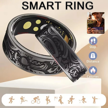 Smart Ring Heart Rate Blood Pressure Blood Oxygen Sleep Monitoring Step Counting Activity Tracking Family Friends Sharing Ring