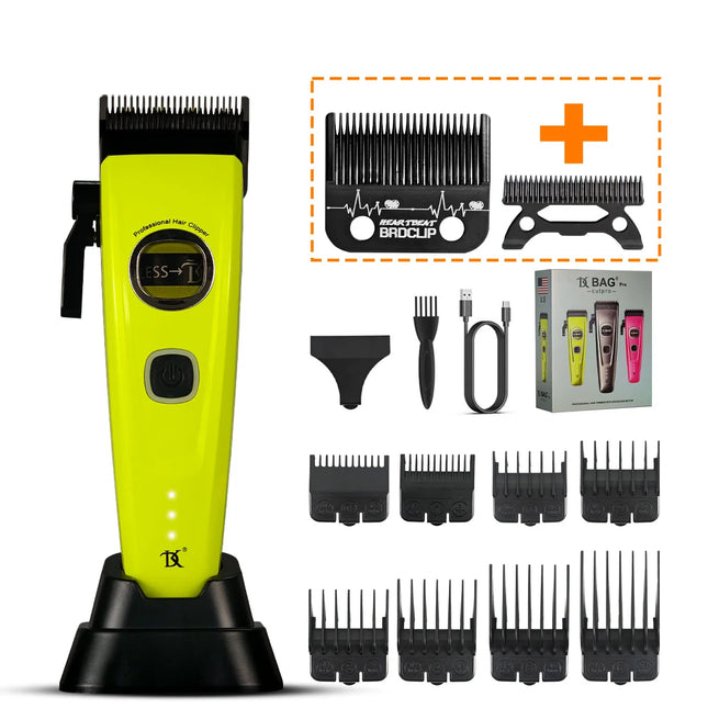 Professional Hair Clipper DKBAG 7500RPM External Rotor Brushless Motor Barber DLC Echo Blade Base Charger Hair Trimmer for Men