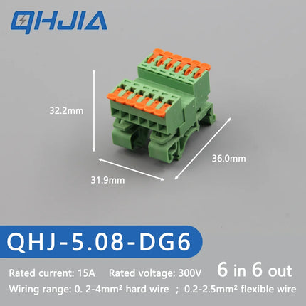 5.08 Threaded Terminal - Welding Free Docking  Handle Spring Plug Quick Connect Suitable for LED Terminal Blocks