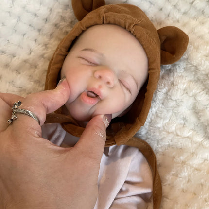 33cm Can Open Mouth Pascale Solid Silicone Reborn Baby Girls With Cute Clothes Lifelike Washable Newborn Baby Doll