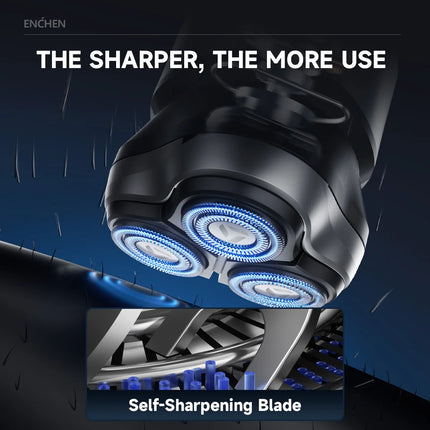 ENCHEN Blackstone Max Electric Shaver 3D-Direction Flex Heads 100% Waterproof With POP-UP Precision Trimmer
