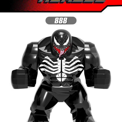 Building blocks, Marvel superheroes, assembled dolls, Spider Man, Iron Man, Venom, Shark, Deadpool, DIY gifts, children's toys