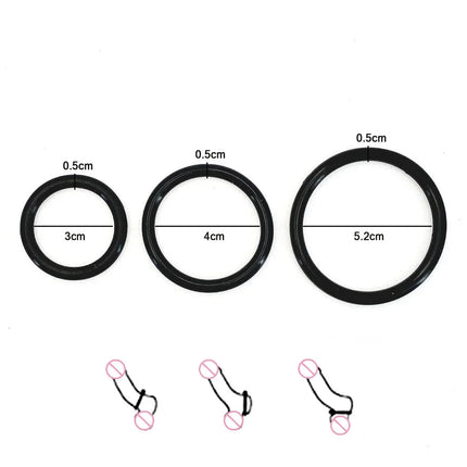 3PCS Thick Male Foreskin Corrector Ring Penis Rings Delay Ejaculation Daily/Night Cock Ring Chastity Cage Sex Toys for Men