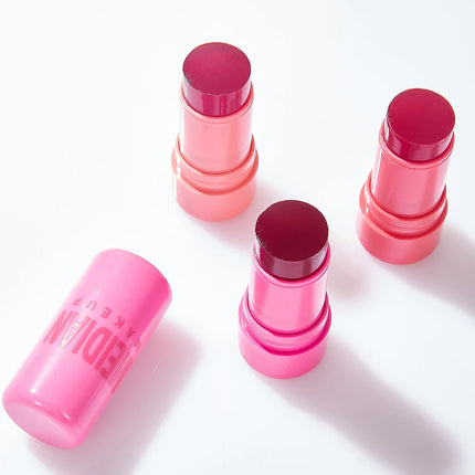 4pcs Matte expansion color, natural nude makeup, lips and cheeks, transparent jelly, powder blusher stick, powder blusher cream