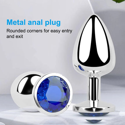 Metal Anal Plug Butt Diamond Plug Sexy Toy Gem Base Beginner Butt SM Toys For Women Men Couples Adult Game Anal Adult Products