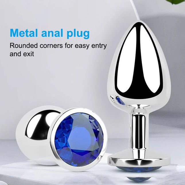 Metal Anal Plug Butt Diamond Plug Sexy Toy Gem Base Beginner Butt SM Toys For Women Men Couples Adult Game Anal Adult Products