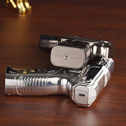 Metal High-temperature High Flame Welding Gun Lighter Windproof Direct Spray Flame Safety Lock Kitchen Cigar Outdoor Lighter